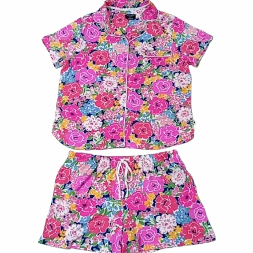 Kate Spade Floral Garden Short Pajama Set Pink Multi Size Large